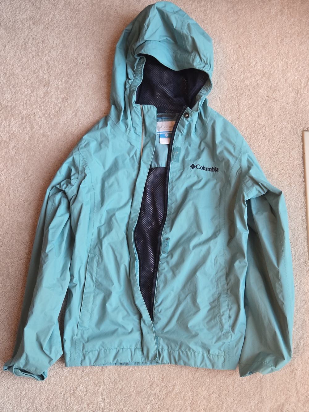 Columbia Kids' Teal Hooded Rain Jacket